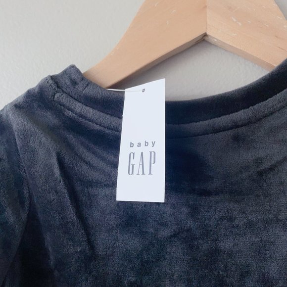 Gap sweater 3T baby girl sweater black velour crew neck sweater - Picture 9 of 10